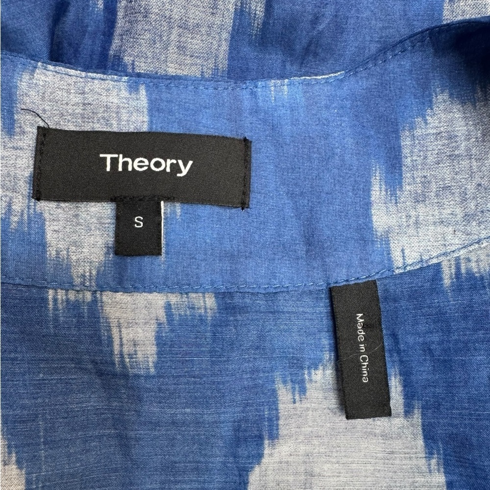 Theory. Blue and White Tie-Dye Dress - Picture 7 of 9
